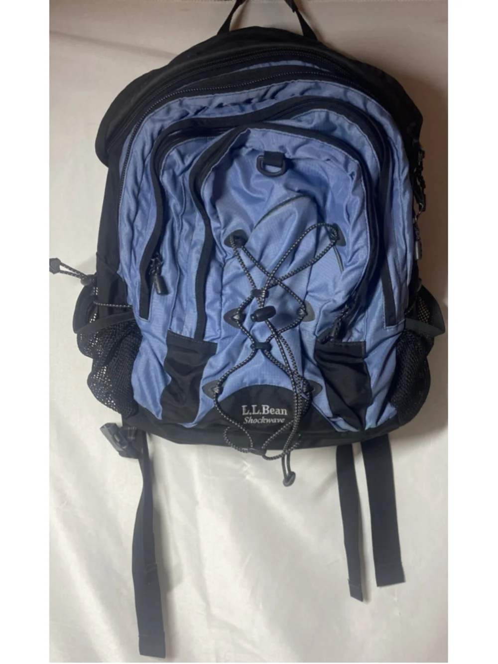 LL Bean Shockwave Backpack, Laptop Black/Blue Spacious, Hiking, School 6 Pockets